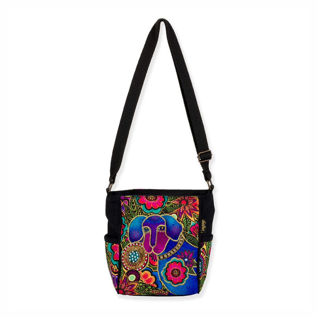 Women's Sun N Sand: Laurel Burch, Astra Bleu Pup Crossbody Bag