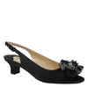 Peltz Shoes  Women's J Renee Leonelle Sandal Black Satin LEONEL-SABLK