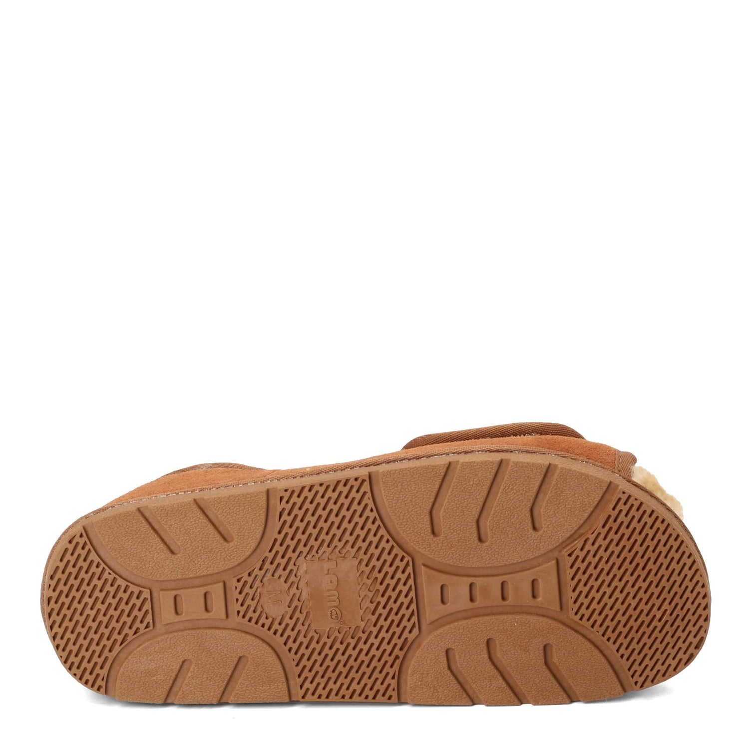 Peltz Shoes  Men's Lamo Open Toe Wrap Slipper CHESTNUT M1018-CNT