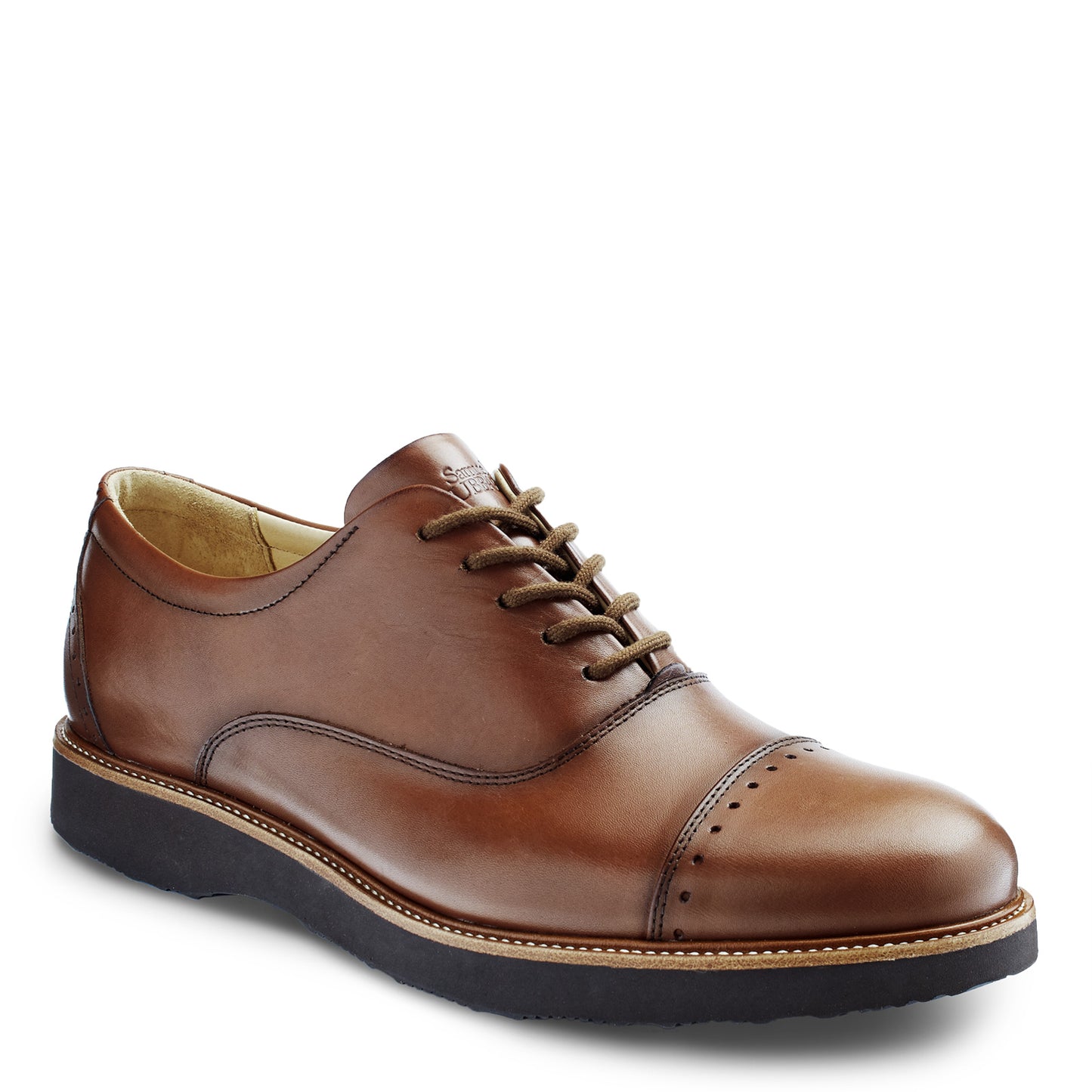 Peltz Shoes  Men's Samuel Hubbard Market Cap Oxford TAN M2140-065