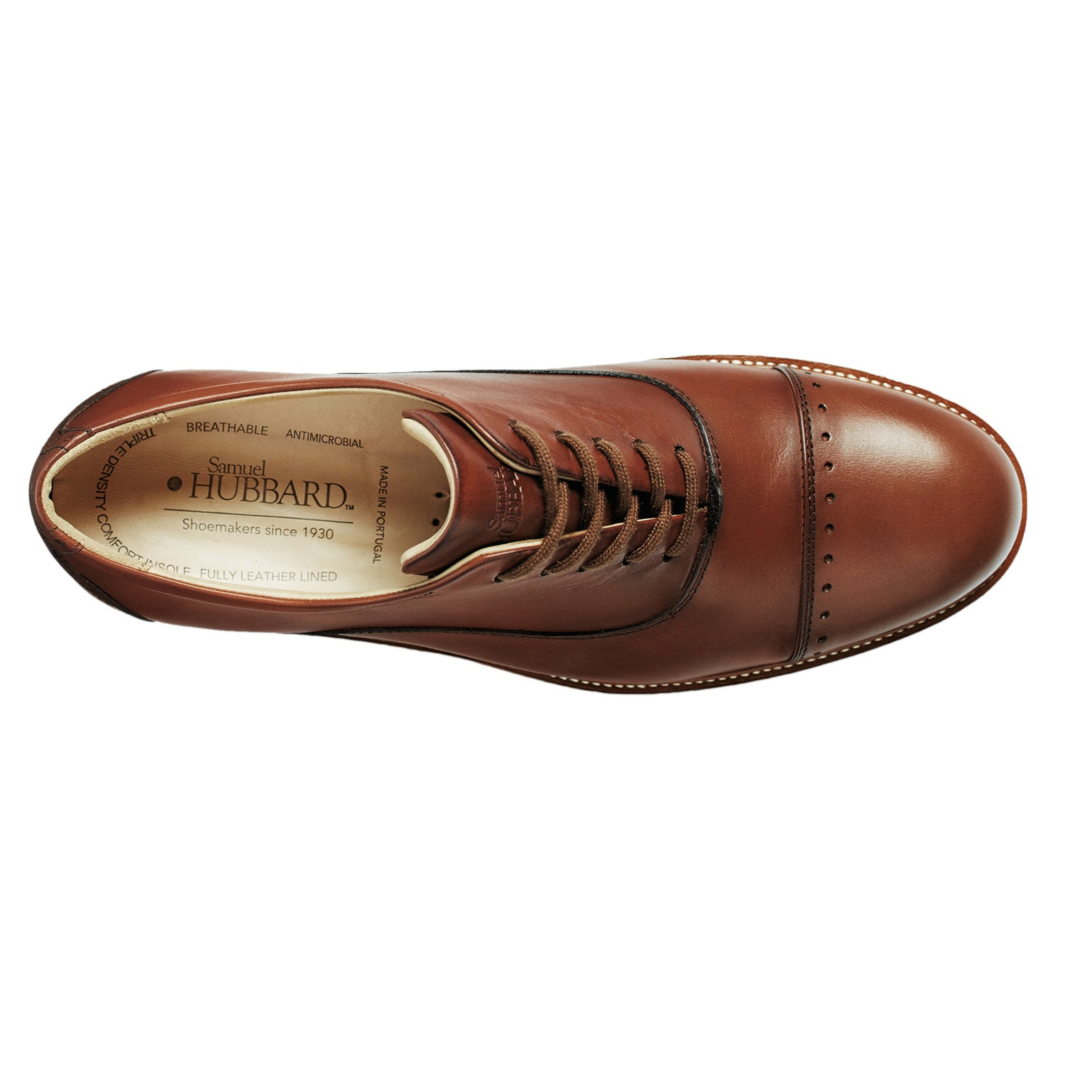 Peltz Shoes  Men's Samuel Hubbard Market Cap Oxford TAN M2140-065