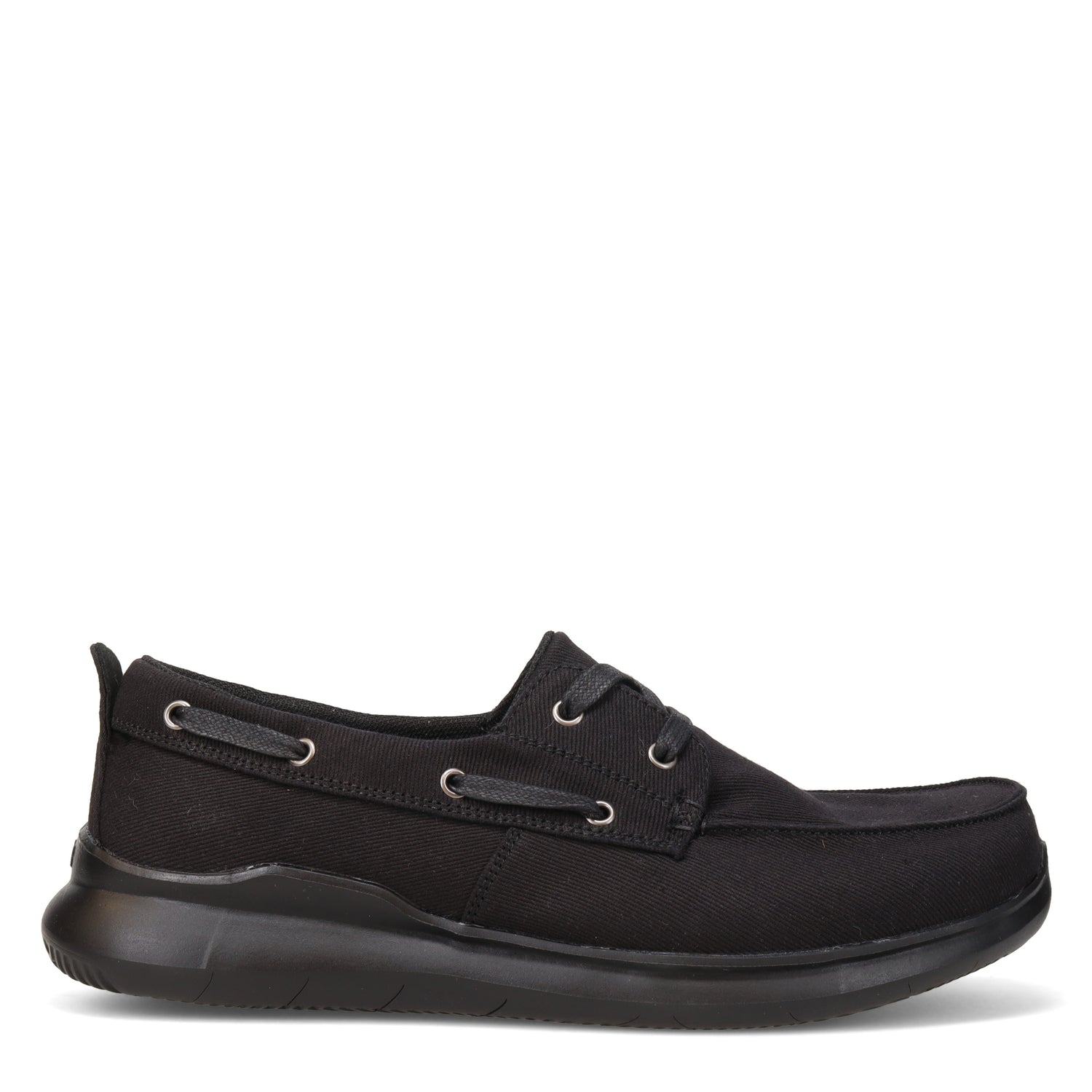 Peltz Shoes  Men's Propet Viasol Lace Boat Shoe BLACK MCX042C-BLK