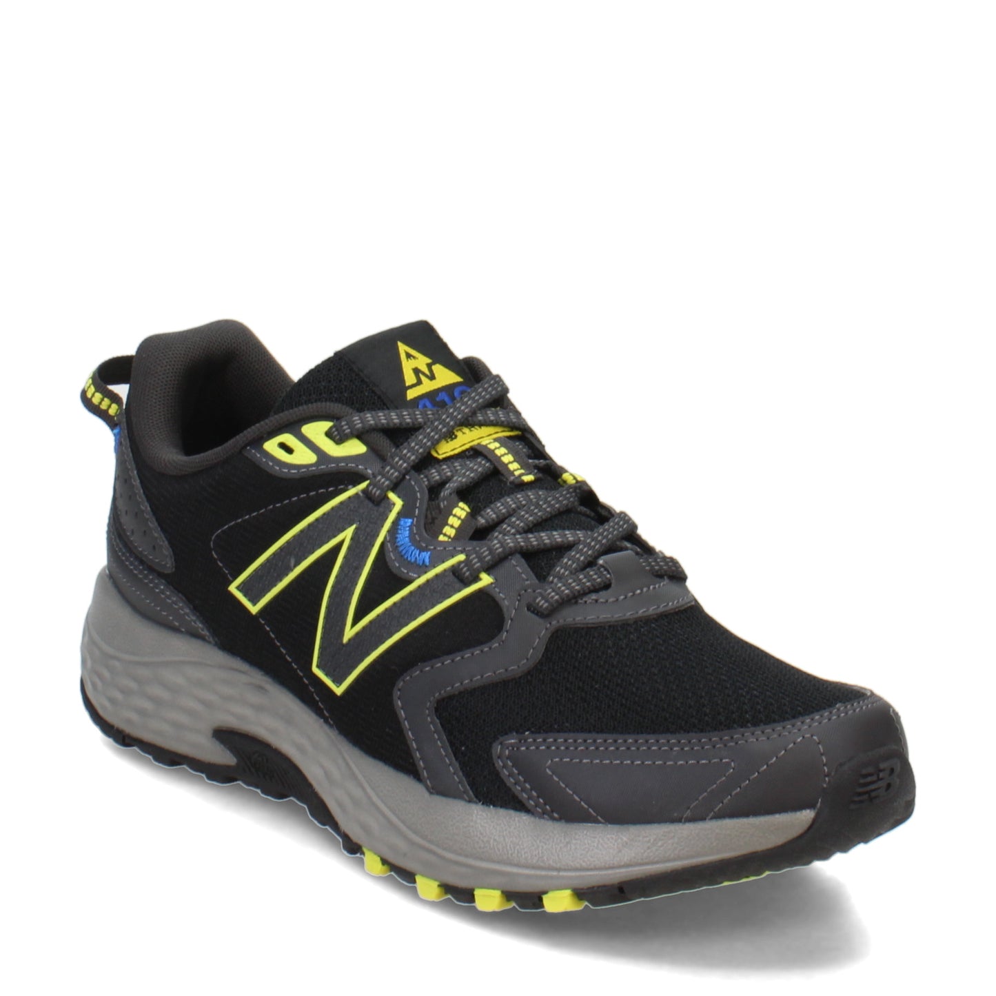 Peltz Shoes  Men's New Balance MT410V7 Trail Running Shoe BLACK YELLOW MT410BS7