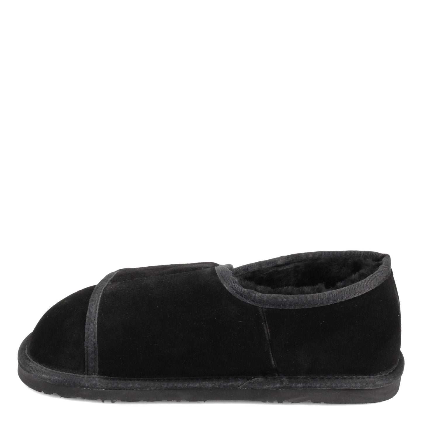 Peltz Shoes  Men's Lamo Closed Toe Wrap Slipper - Wide Width BLACK MUM1015WBM-BLK