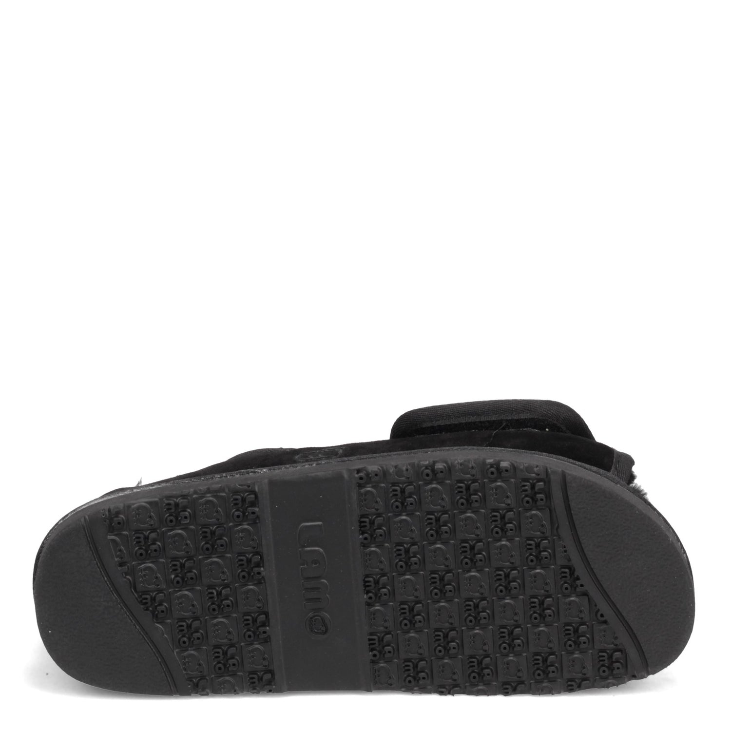 Peltz Shoes  Men's Lamo Open Toe Wrap Slipper - Wide Width BLACK MUM1018WBM-BLK