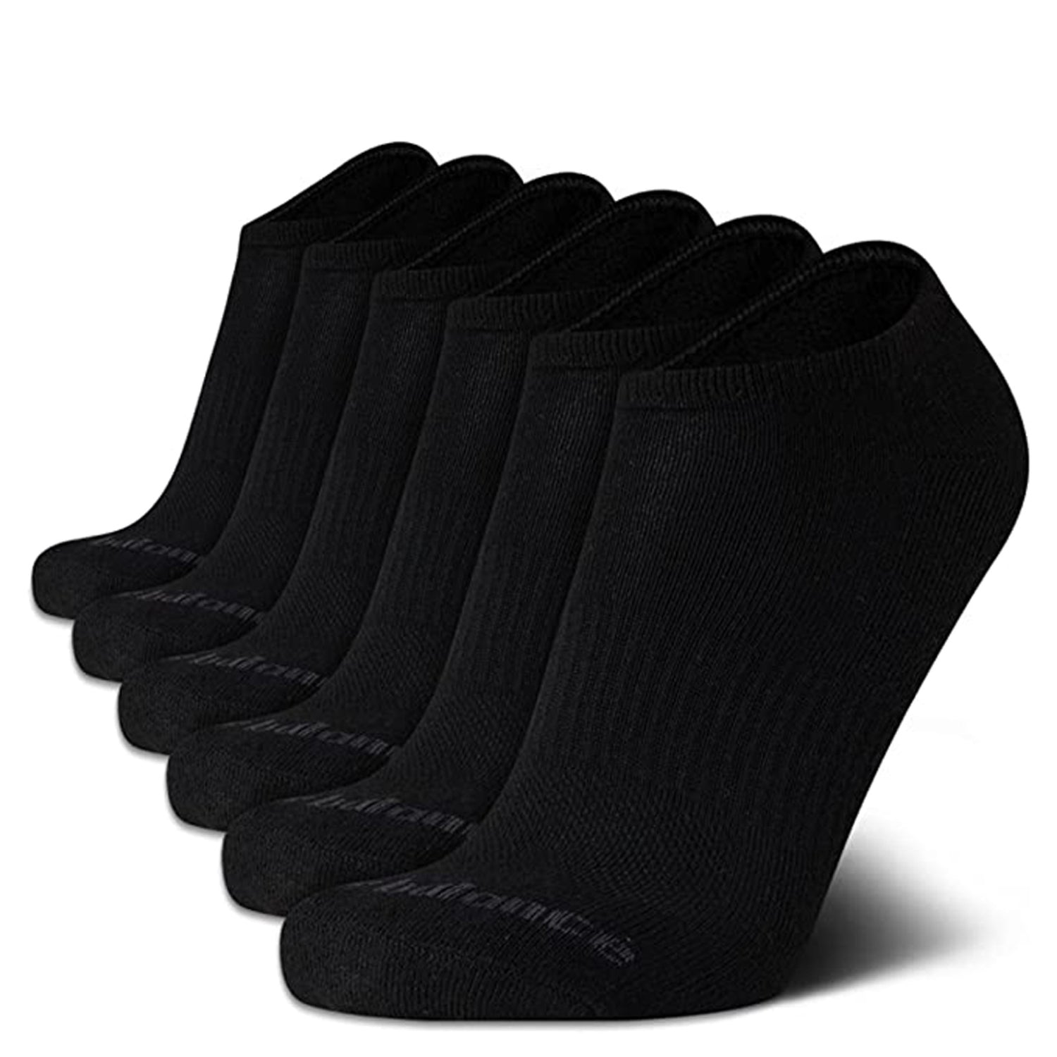 Peltz Shoes  Men's New Balance Athletic Lowcut Socks - 6 Pack Black NBM201LC01002