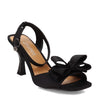 Peltz Shoes  Women's J Renee Nishia Sandal Black Satin NISHIA-SABLK