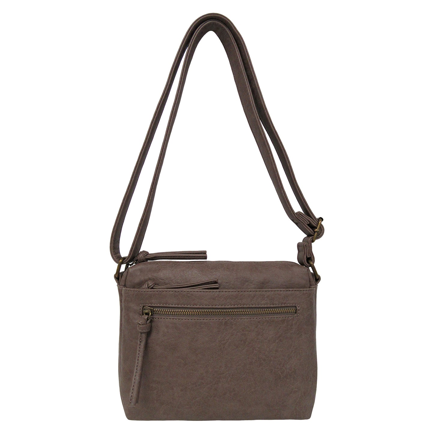 Peltz Shoes  Women's Bueno of California Oiled Vintage Small Crossbody Handbag MUSHROOM NOK5112-209