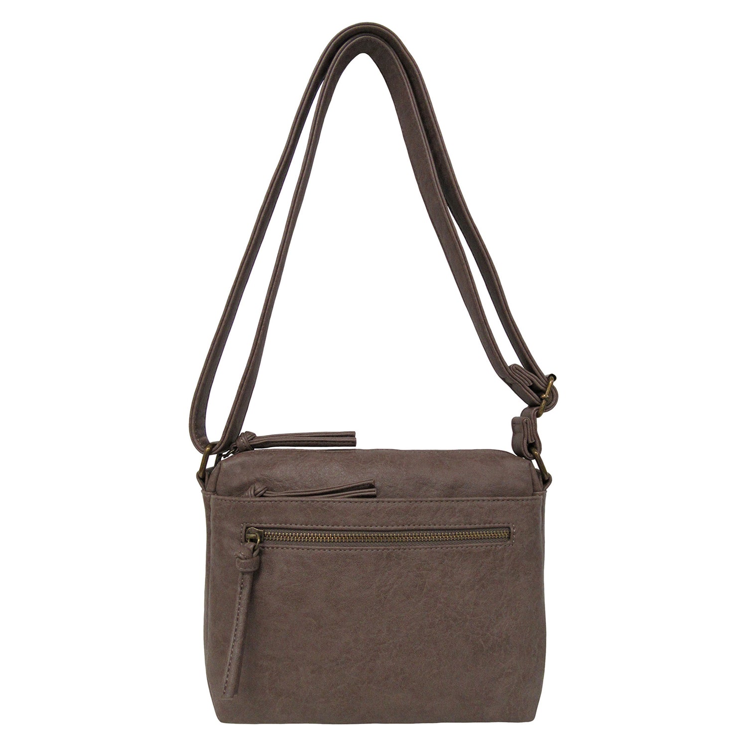 Peltz Shoes  Women's Bueno of California Oiled Vintage Small Crossbody Handbag MUSHROOM NOK5112-209