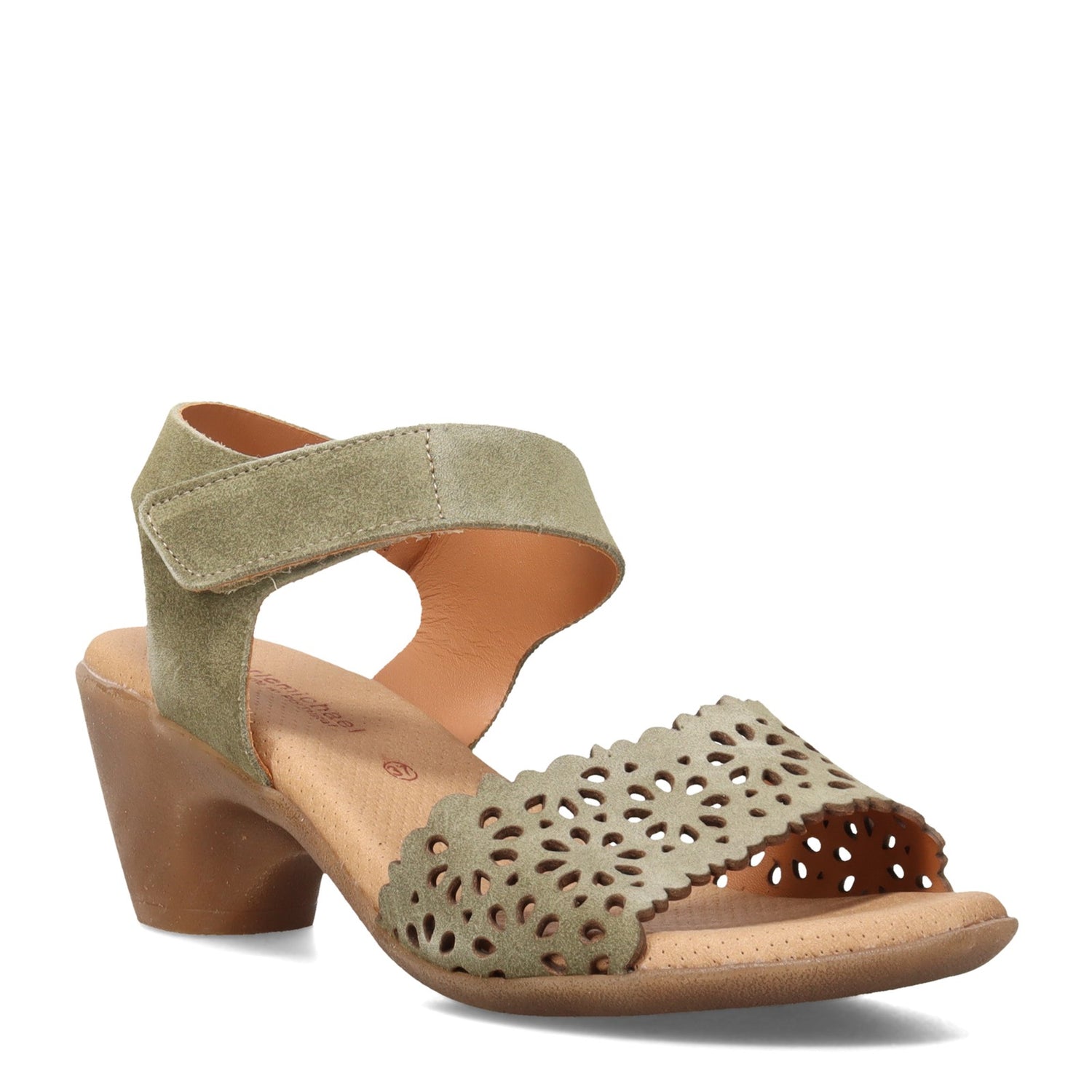 Peltz Shoes  Women's Eric Michael Norah Sandal GREEN NUBUCK NORAH-GREEN