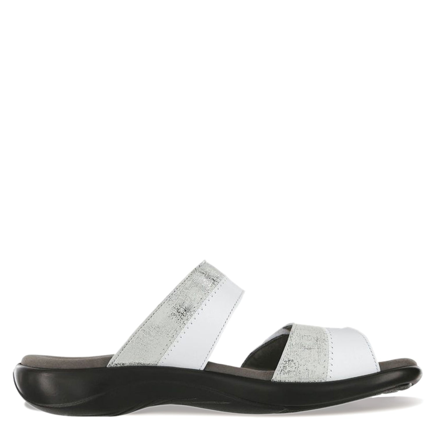 Peltz Shoes  Women's SAS Nudu Slide Sandal WHITE SILVER NUDU SLIDE WHIT