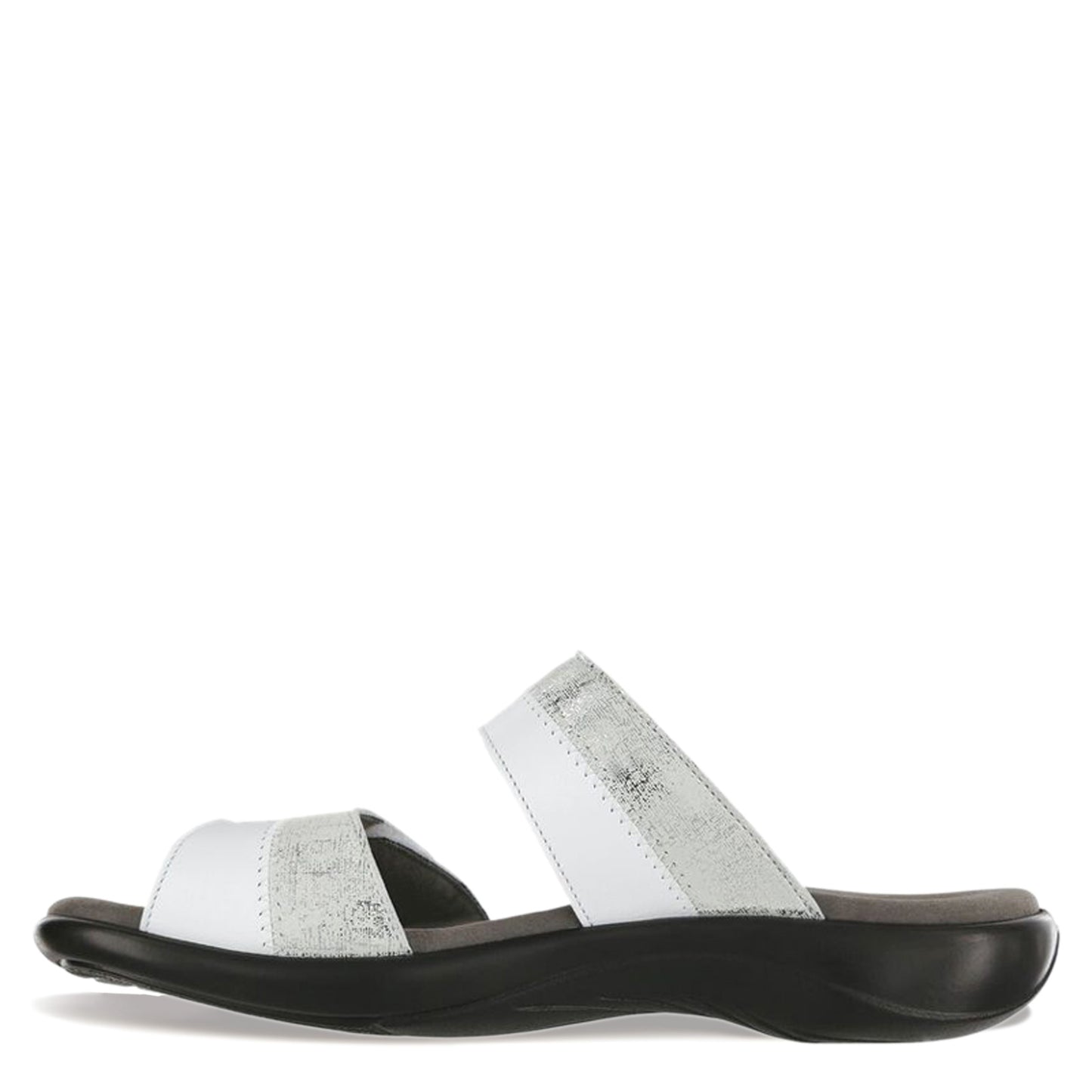 Peltz Shoes  Women's SAS Nudu Slide Sandal WHITE SILVER NUDU SLIDE WHIT