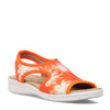 Peltz Shoes  Women's Flexus Nyaman Sandal Orange Multi NYAMAN-TROP-OR