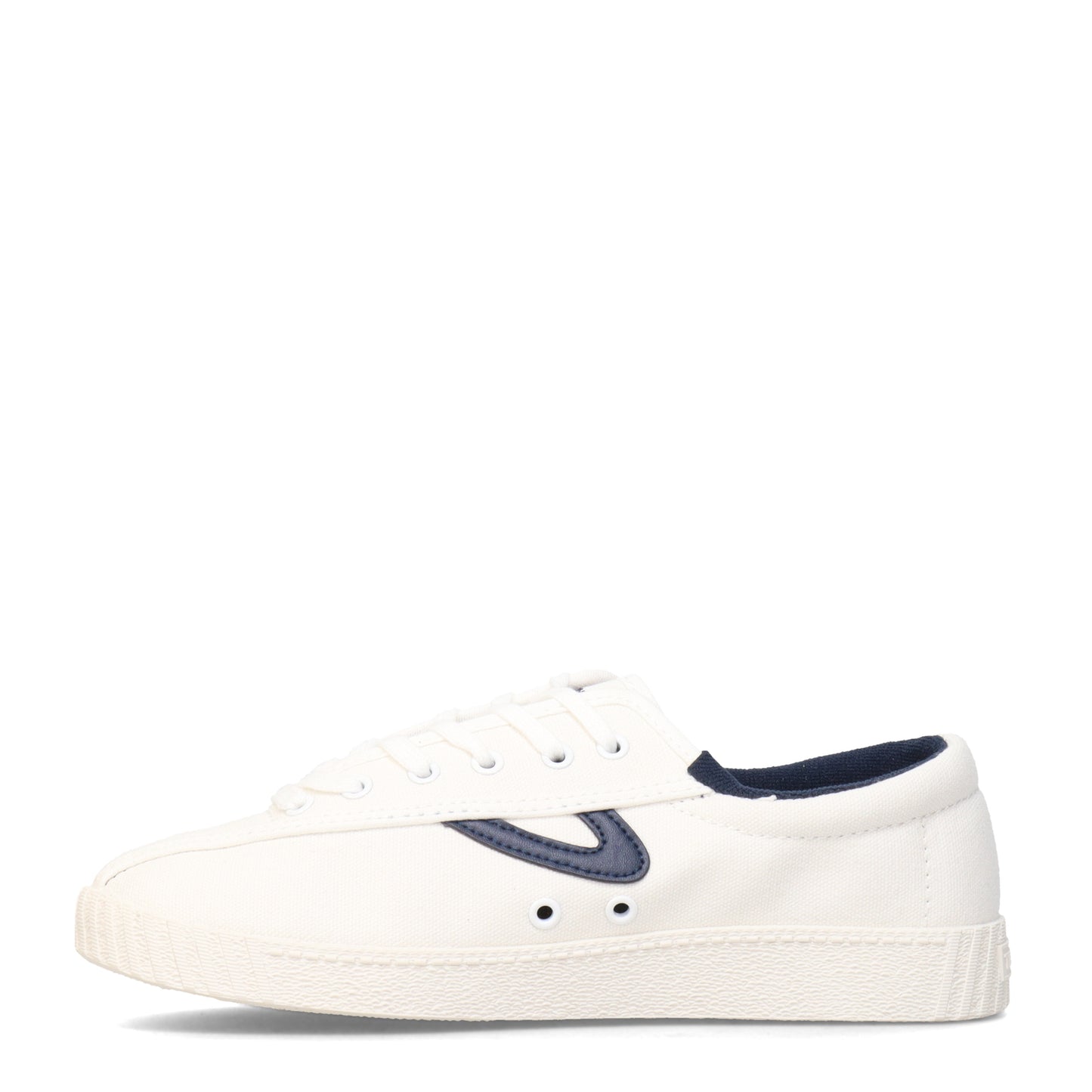 Peltz Shoes  Women's Tretorn Nylite Plus Canvas Sneaker WHITE/NAVY NYLITECA-WHTNAV