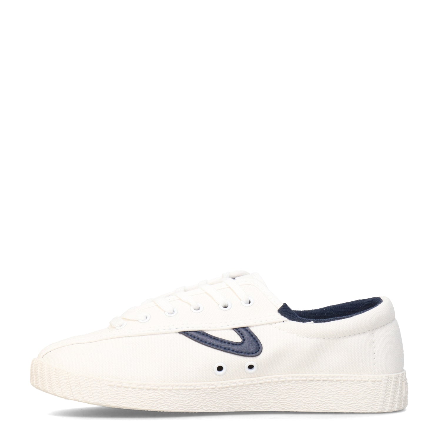 Peltz Shoes  Women's Tretorn Nylite Plus Canvas Sneaker WHITE/NAVY NYLITECA-WHTNAV