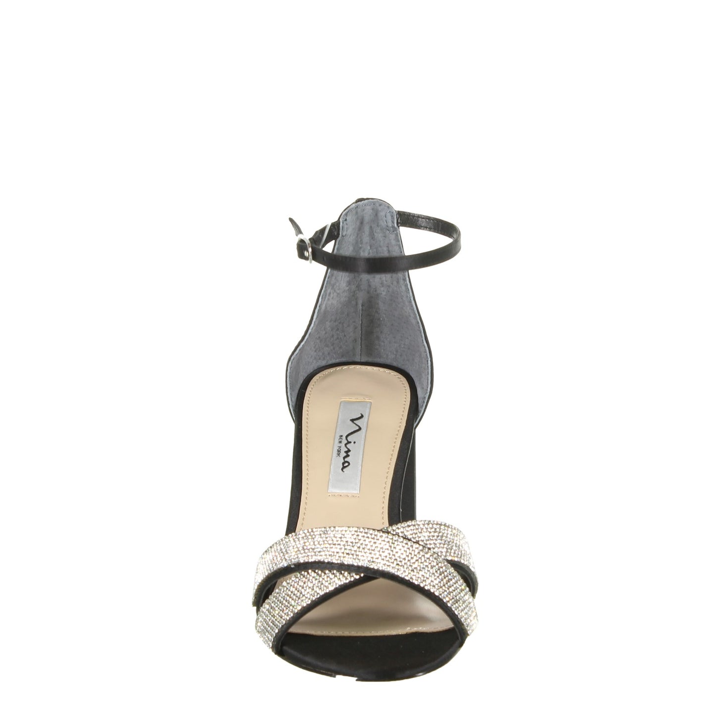 Peltz Shoes  Women's Nina Nolita Sandal BLACK SATIN NOLITA BLACK