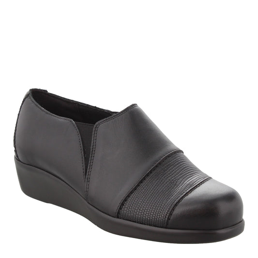 Peltz Shoes  Women's SAS Nora Slip-On Loafer BLACK LIZARD PRINT NORA BLK W LIZ