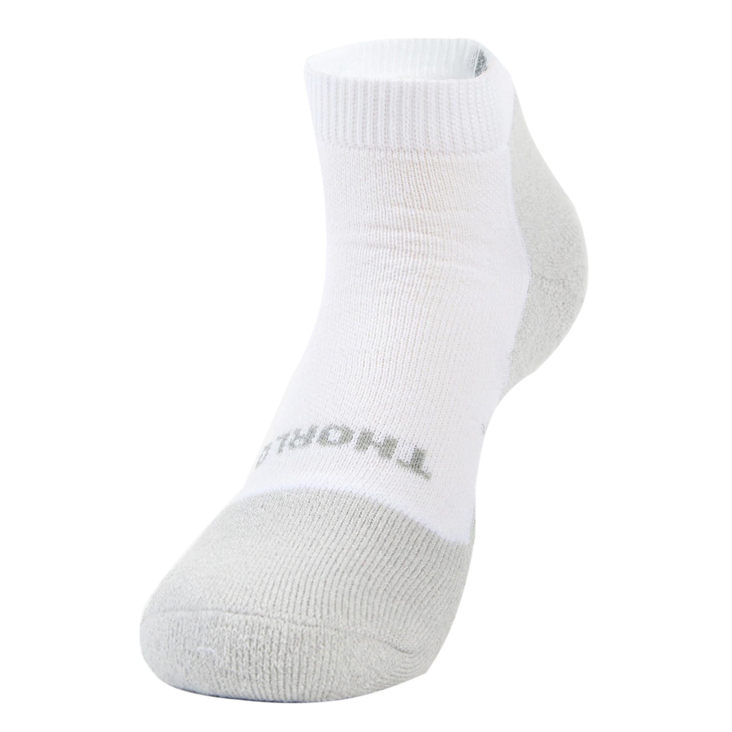 Peltz Shoes  Unisex Thorlo Socks Light Cushion Low-Cut Pickleball Socks - 1 Pair White P1CCU0-WHT