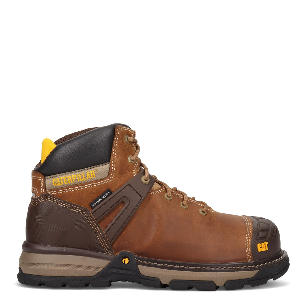 Men's Caterpillar Excavator Superlite Waterproof Soft Toe Work Boot DARK BEIGE P51052