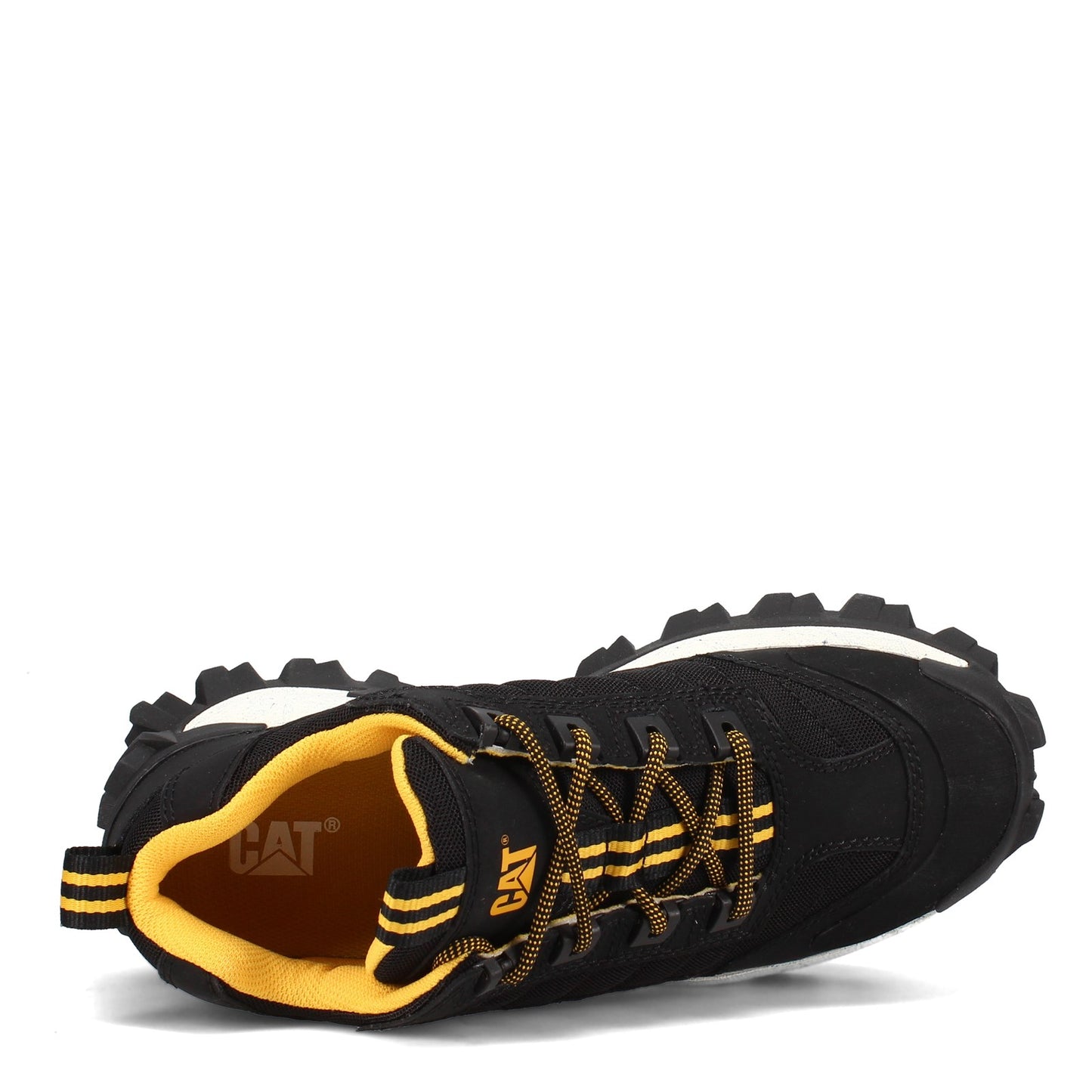 Peltz Shoes  Unisex Caterpillar Intruder Trainer BLACK / WHITE P723901