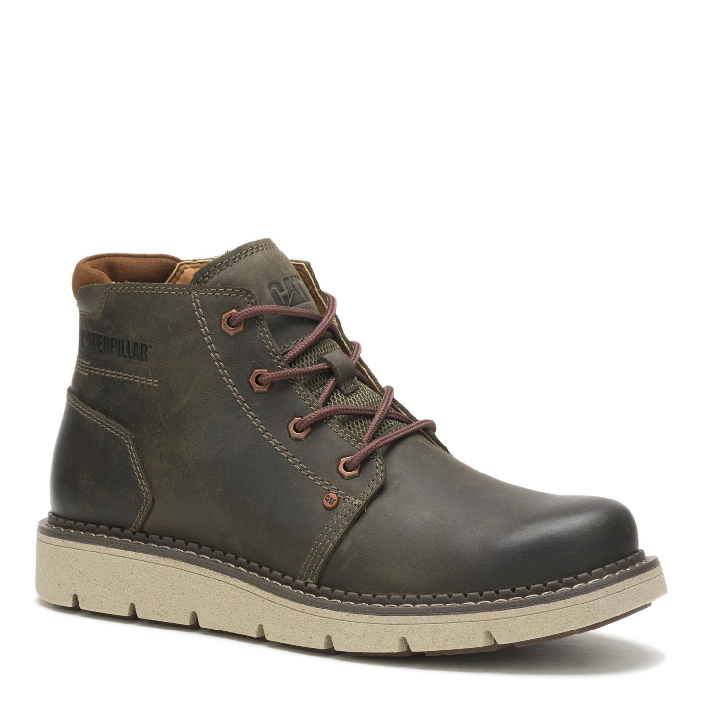 Peltz Shoes  Men's Caterpillar Covert Mid WP Work Boot OLIVE P725466