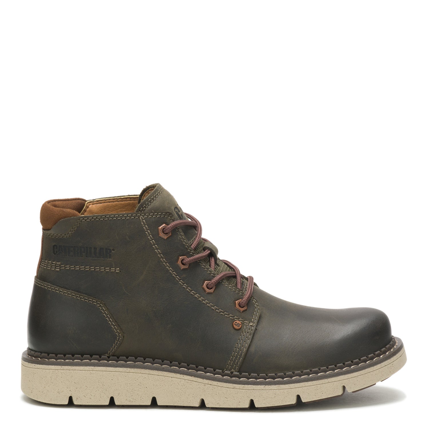 Peltz Shoes  Men's Caterpillar Covert Mid WP Work Boot OLIVE P725466