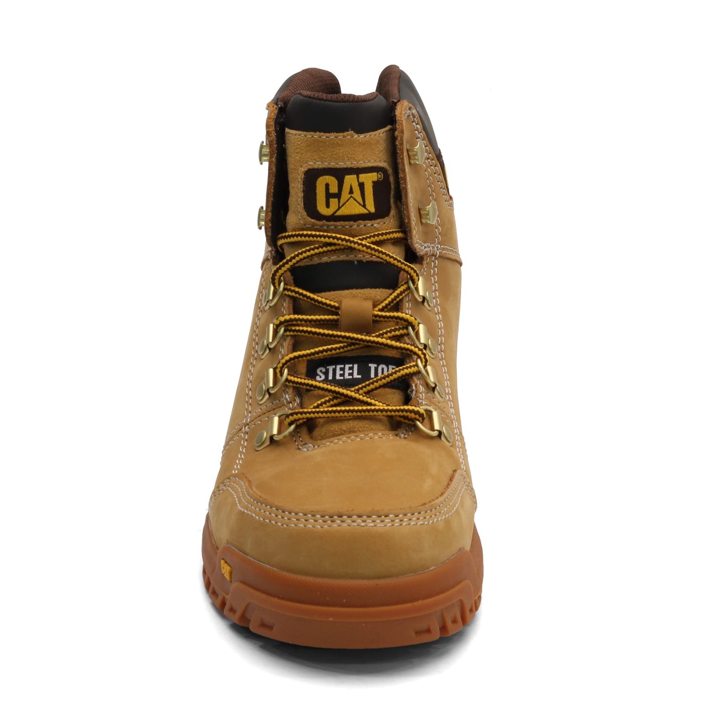Peltz Shoes  Men's Caterpillar Outline Steel Toe Work Boot HONEY P90801