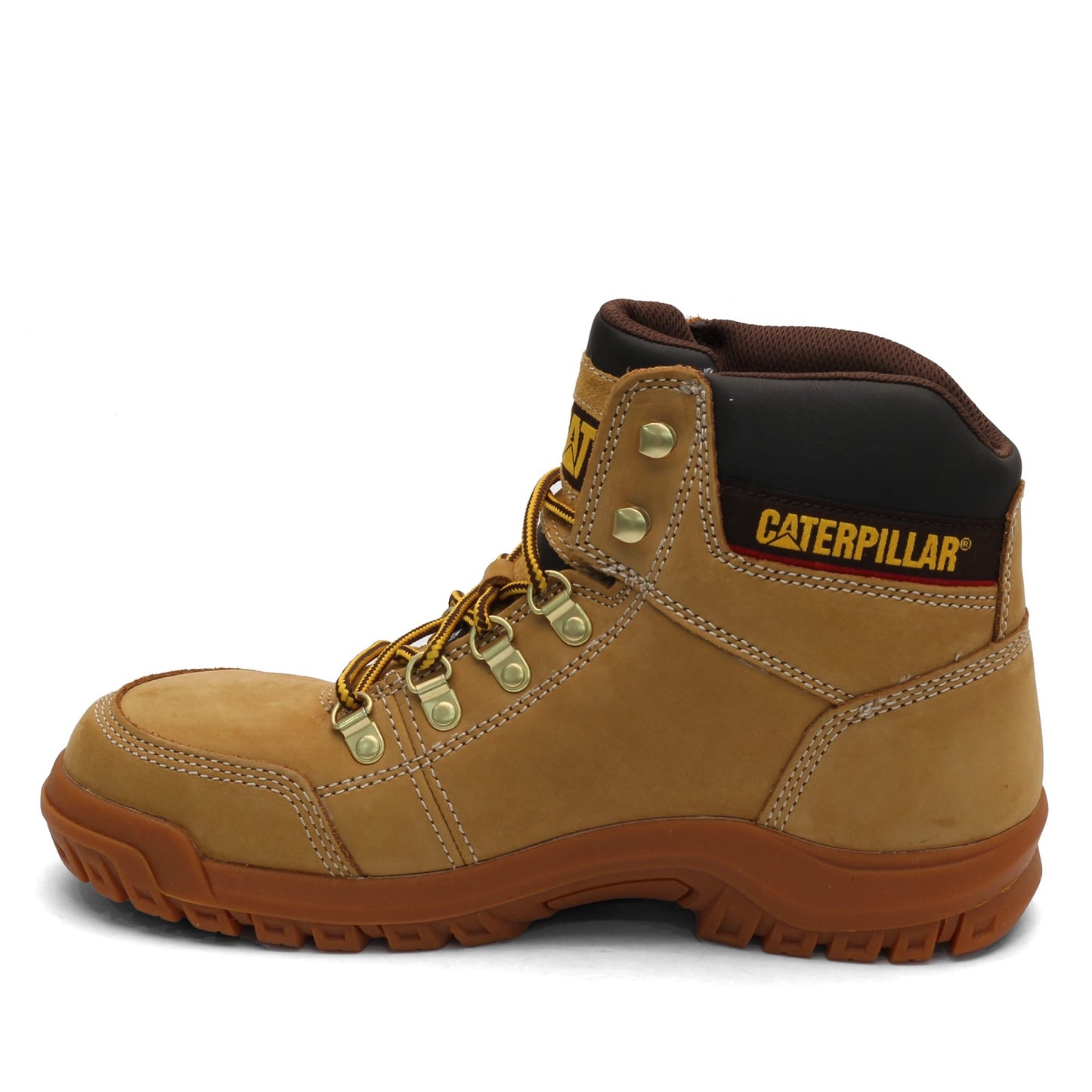 Peltz Shoes  Men's Caterpillar Outline Steel Toe Work Boot HONEY P90801