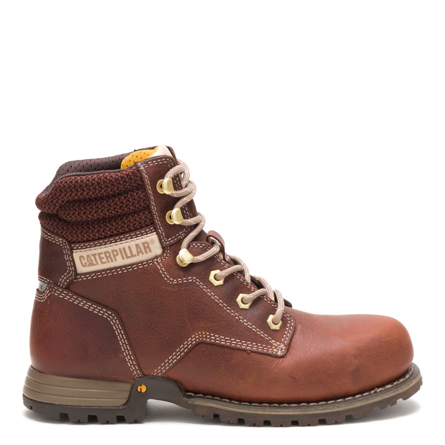 Peltz Shoes  Women's Caterpillar Paisley 6 Inch Slip Resistant Steel Toe Work Boot TAWNY P91097