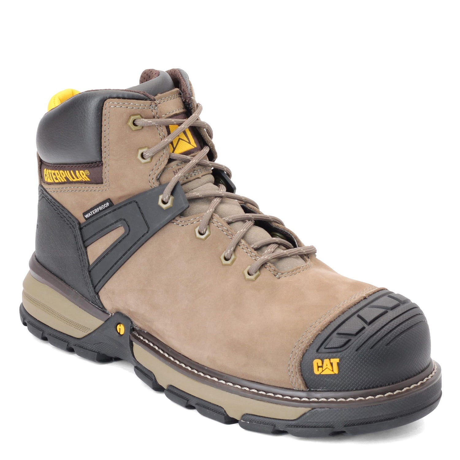 Peltz Shoes  Men's Caterpillar Excavator Superlite Waterproof Nano Toe Work Boot BUNGEE CORD P91198