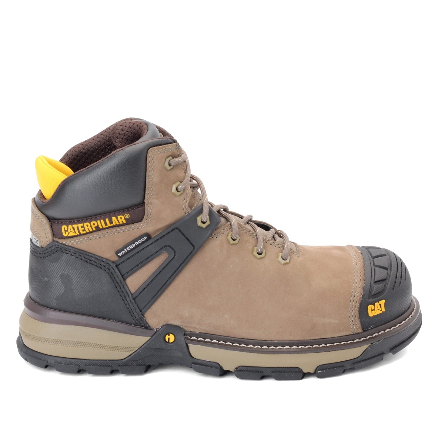 Peltz Shoes  Men's Caterpillar Excavator Superlite Waterproof Nano Toe Work Boot BUNGEE CORD P91198