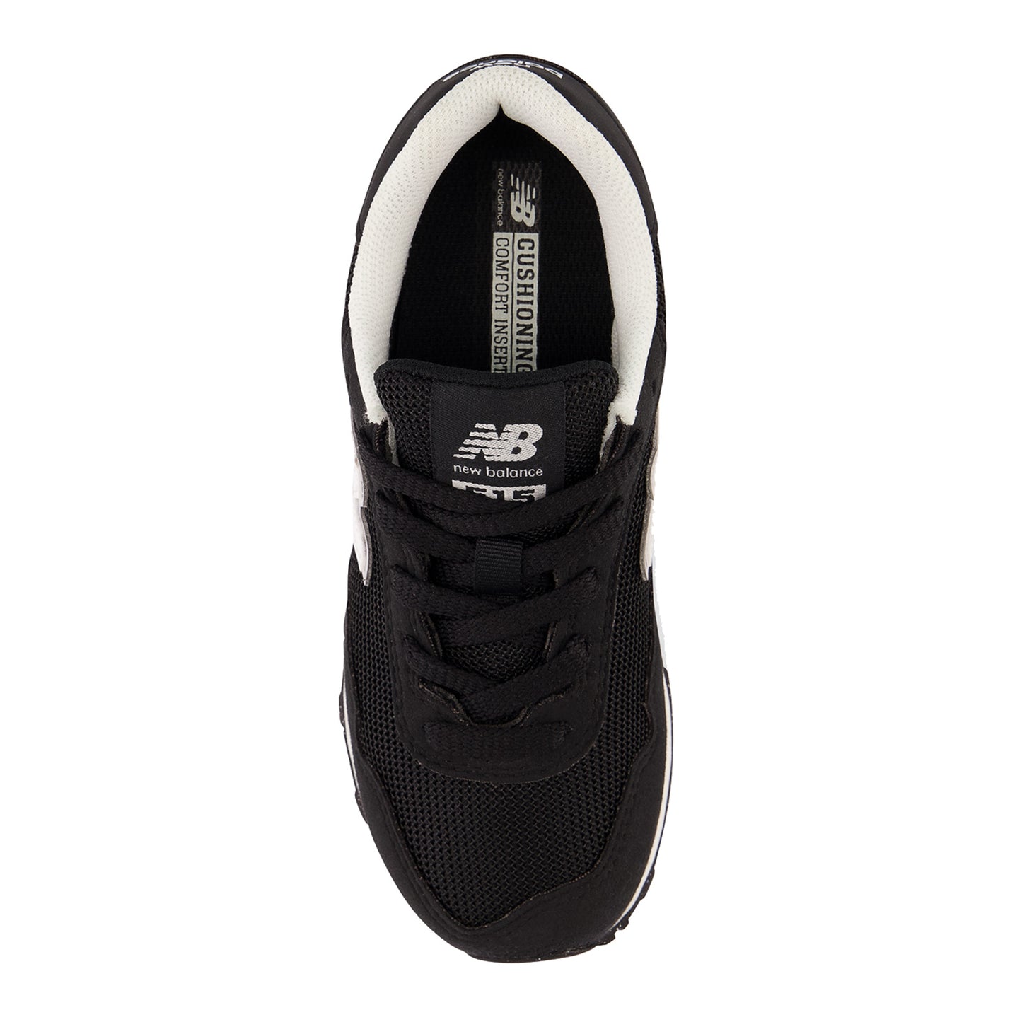 Peltz Shoes  Boy's New Balance 515 Sneaker - Little Kid BLACK  WHITE PC515BLK