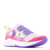 Peltz Shoes  Girl's New Balance Fuel Core Reveal v4 Sneaker - Little Kid Light Raspberry/Hi-Pink/Electric Indigo PTRVLRP4