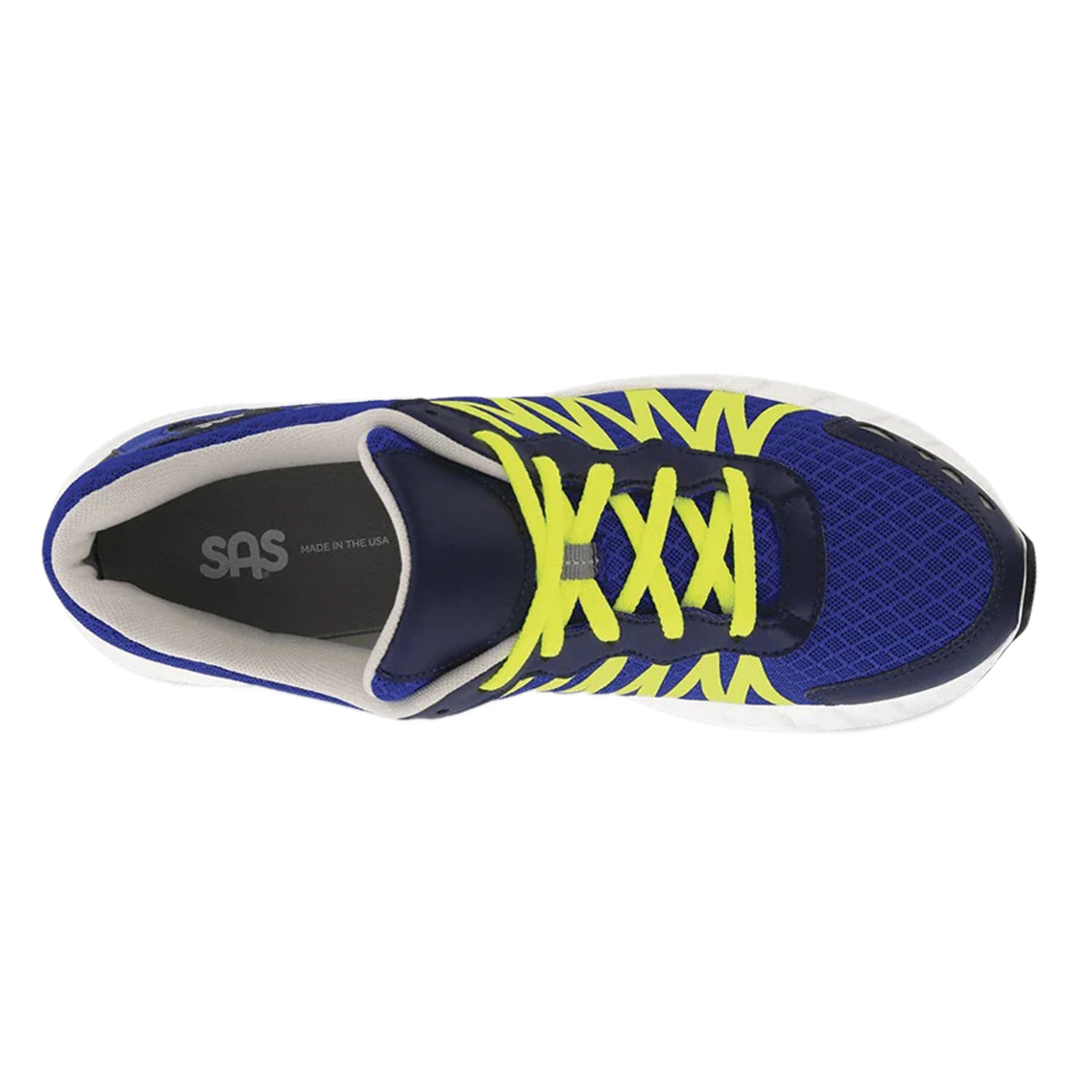 Peltz Shoes  Men's SAS Pursuit Sneaker BLUE YELLOW PURSUIT BLUYEL