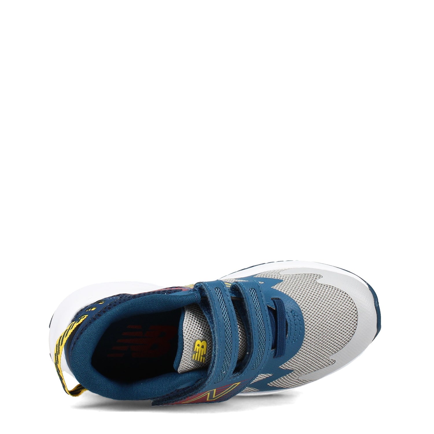 Peltz Shoes  Boy's New Balance Rave Run v1 Sneaker - Little Kid GREY BLUE RED PTRAVBG1