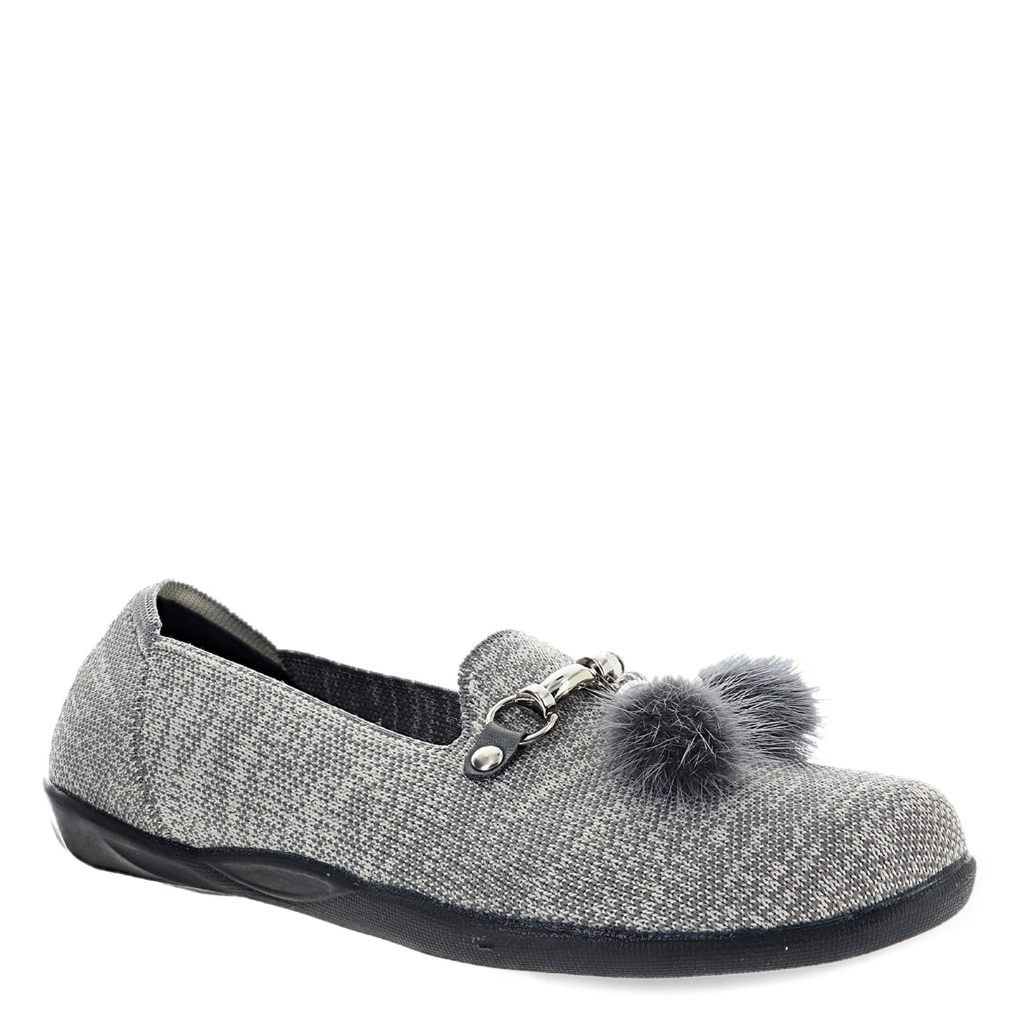 Peltz Shoes  Women's Bernie Mev Regina Flat HEATHER GREY REGINA HEAGRY