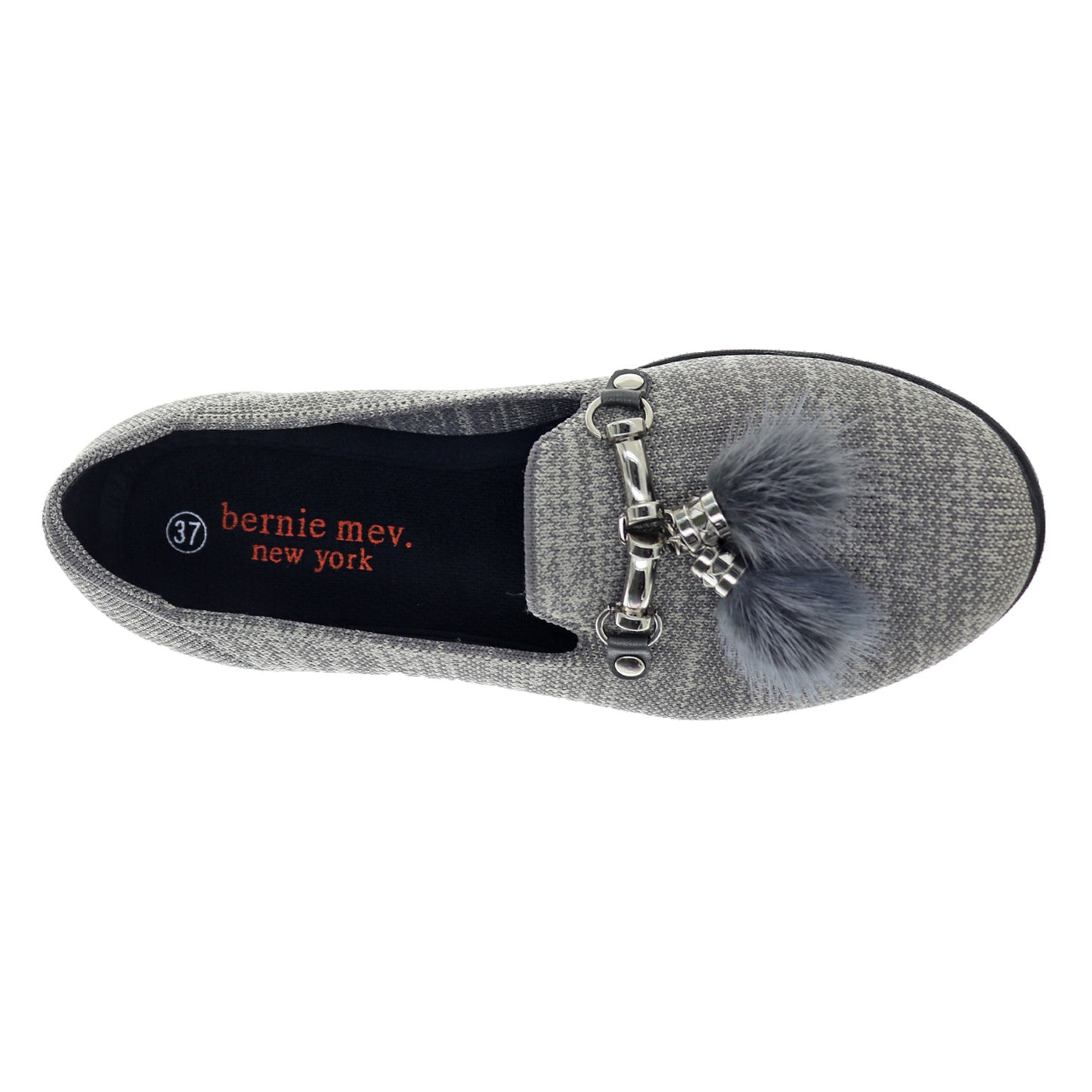 Peltz Shoes  Women's Bernie Mev Regina Flat HEATHER GREY REGINA HEAGRY