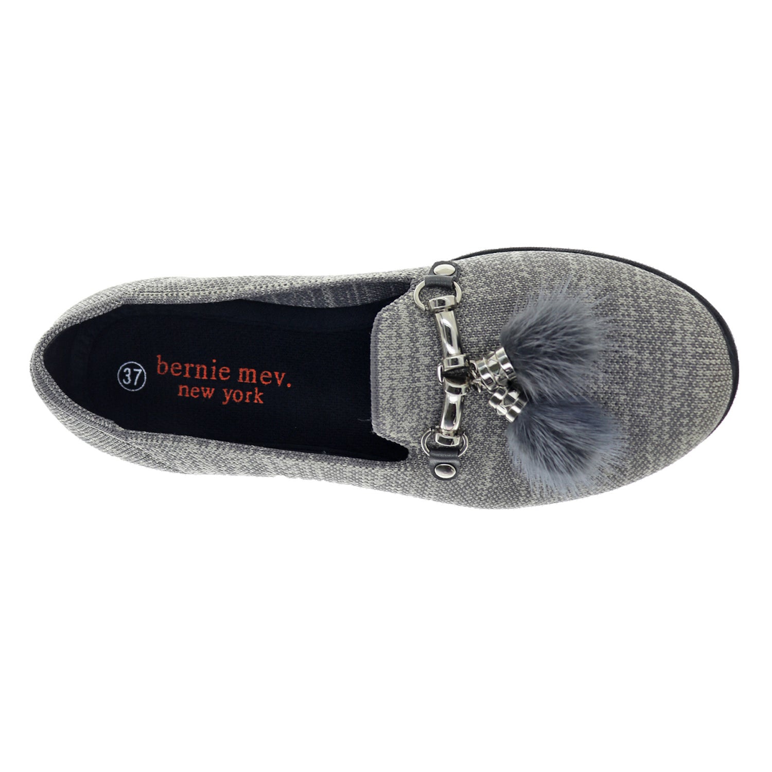 Peltz Shoes  Women's Bernie Mev Regina Flat HEATHER GREY REGINA HEAGRY
