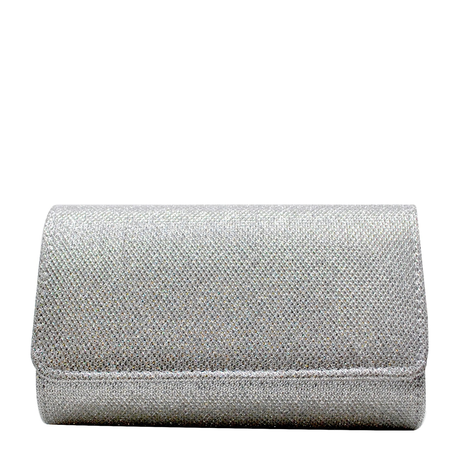 La Regale Glitter Flap Clutch - Women's - Silver Metallic