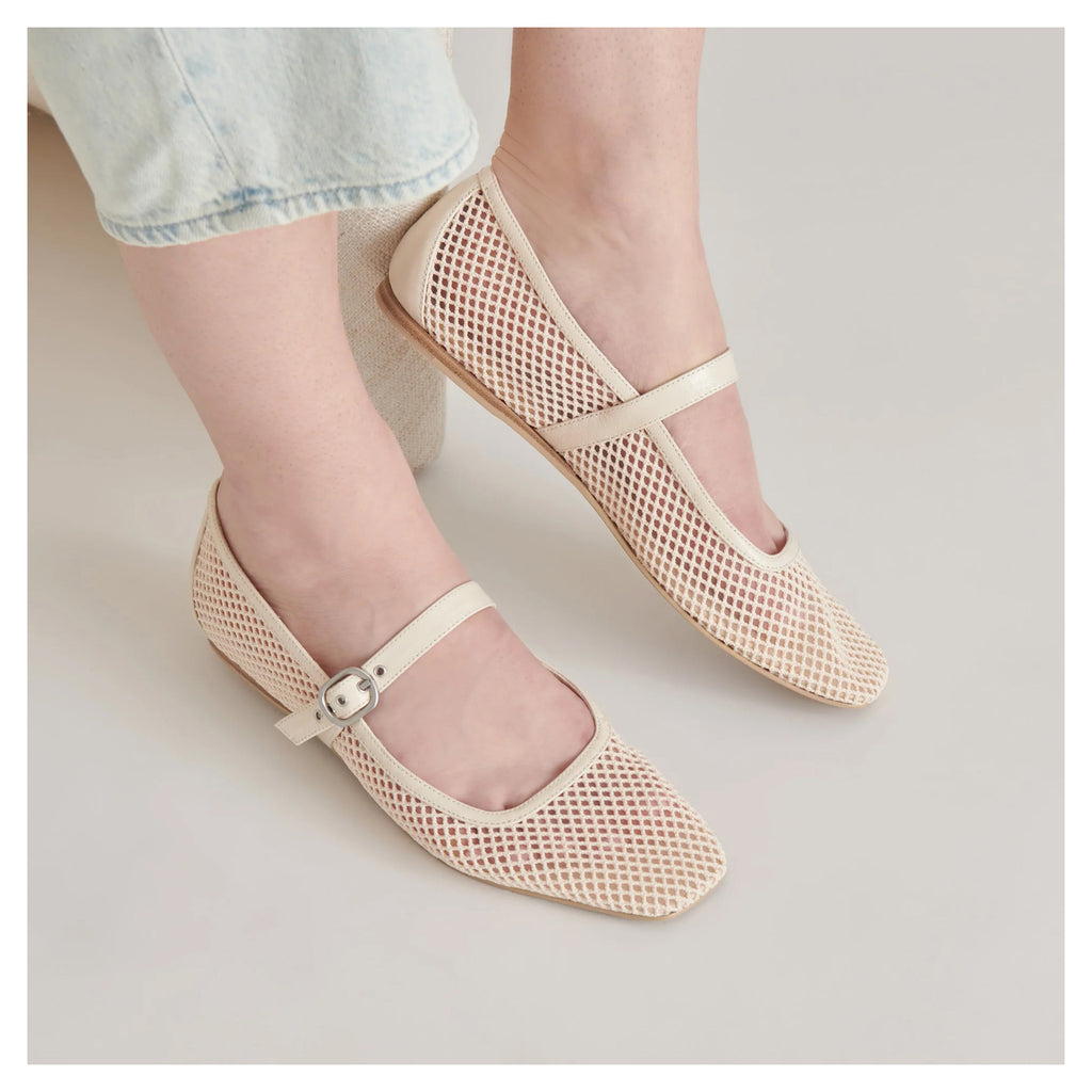 Women's Dolce Vita Rodini Flat CREAM RODINIMESH-CREM