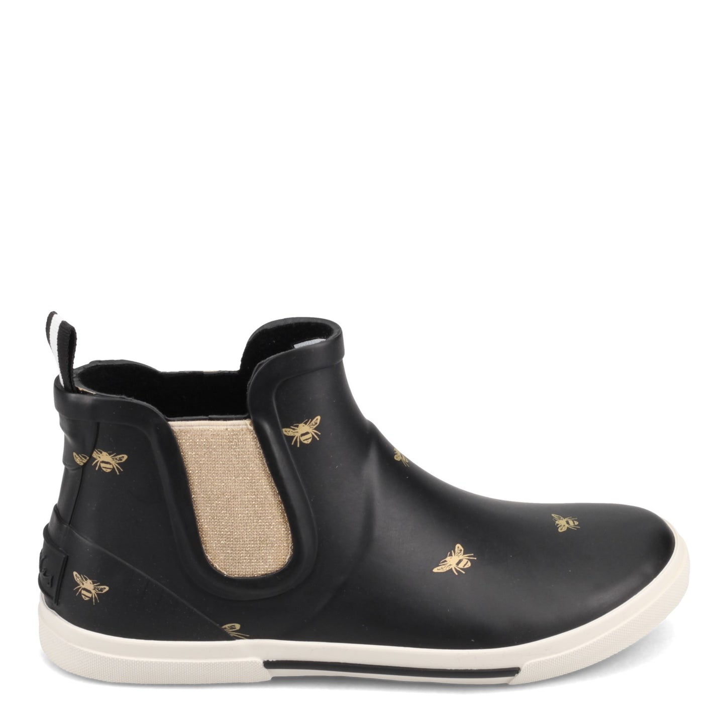 Peltz Shoes  Women's Joules Rainwell Rain Boot BLACK RAINWELL-GOLDBE