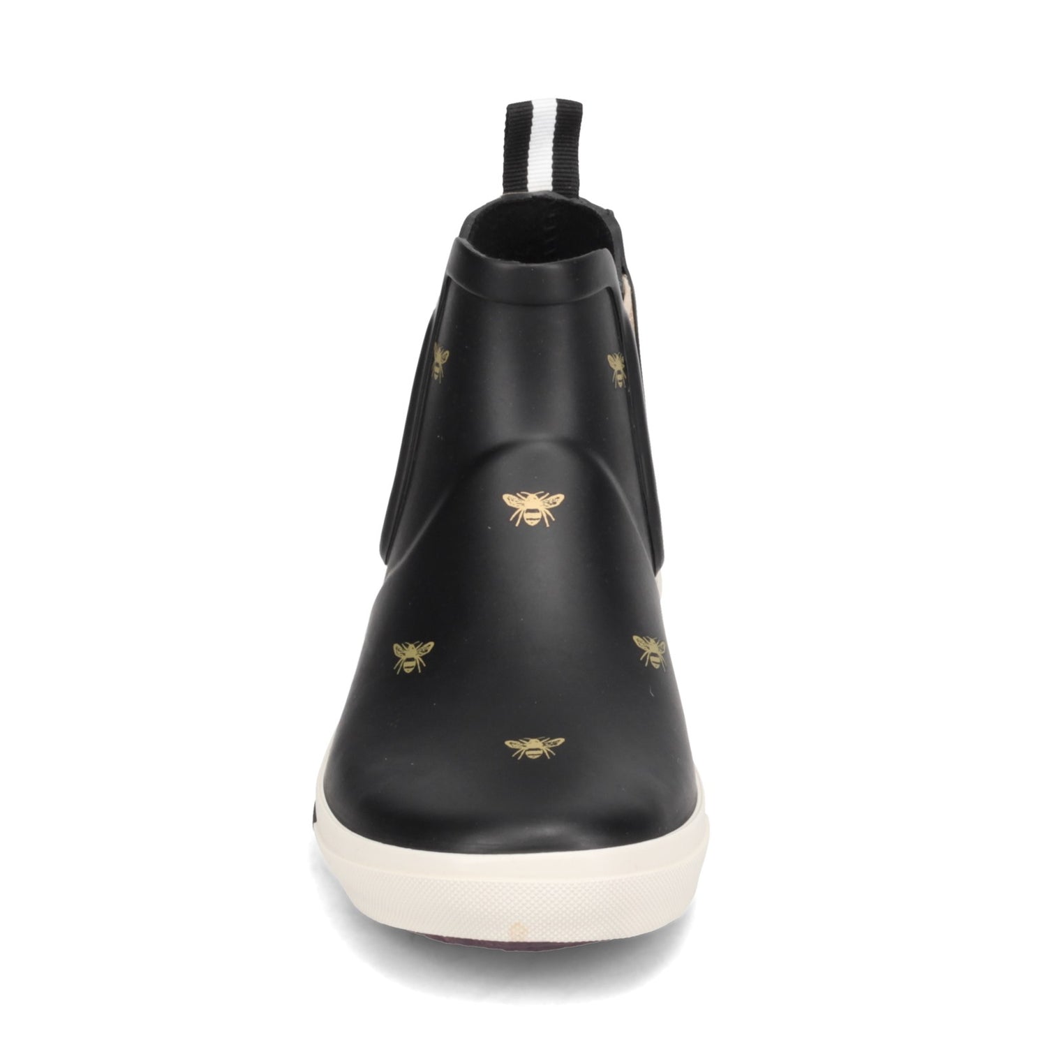 Peltz Shoes  Women's Joules Rainwell Rain Boot BLACK RAINWELL-GOLDBE