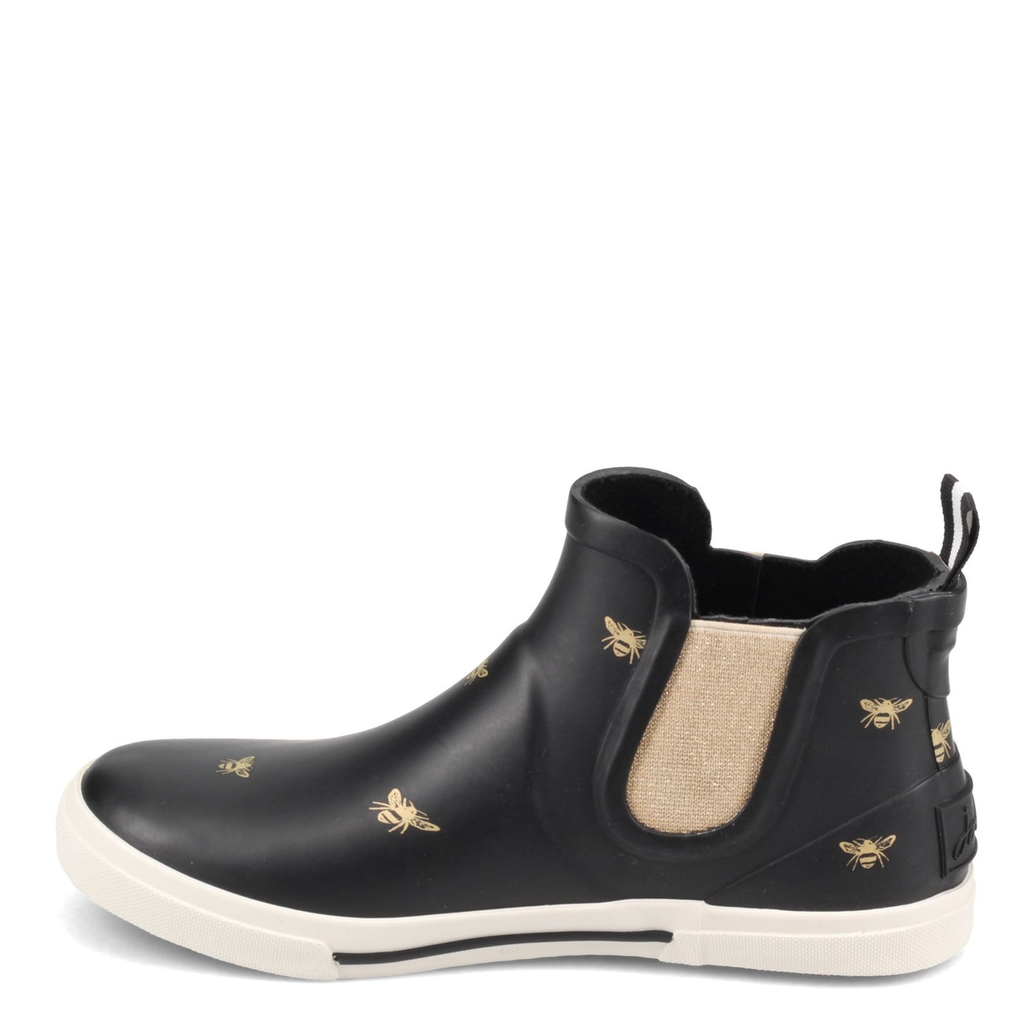 Peltz Shoes  Women's Joules Rainwell Rain Boot BLACK RAINWELL-GOLDBE