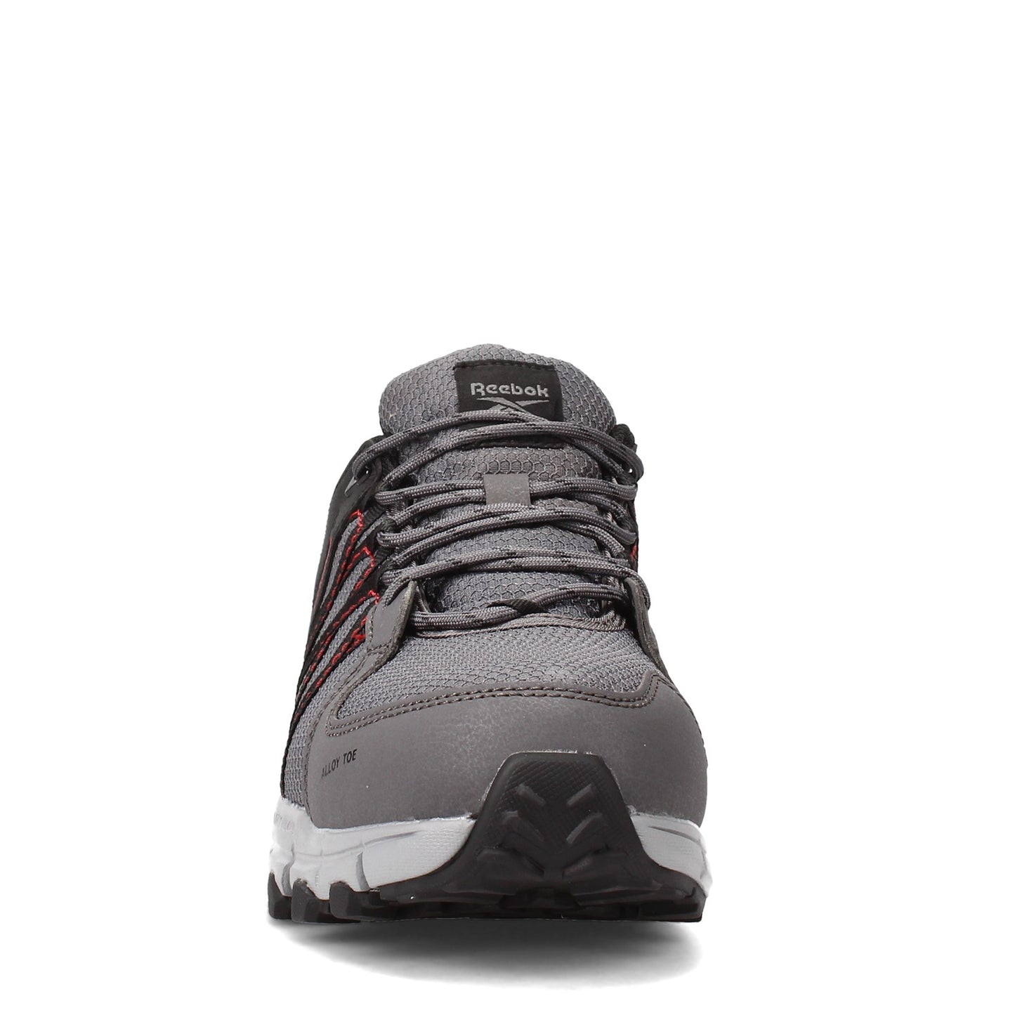 Peltz Shoes  Men's Reebok Work Trail Grip Low Work Shoe GREY BLACK RB3402