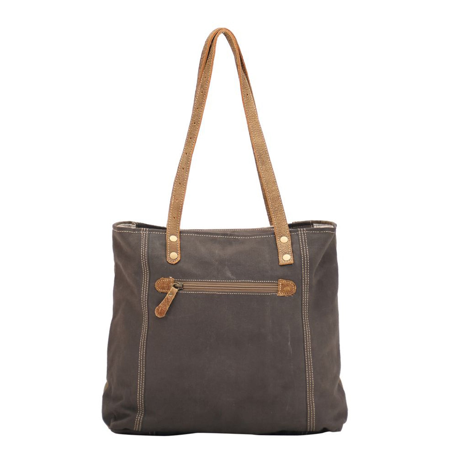 Peltz Shoes  Myra Bag Unique Key Tote Bag GREY BEIGE S-1522