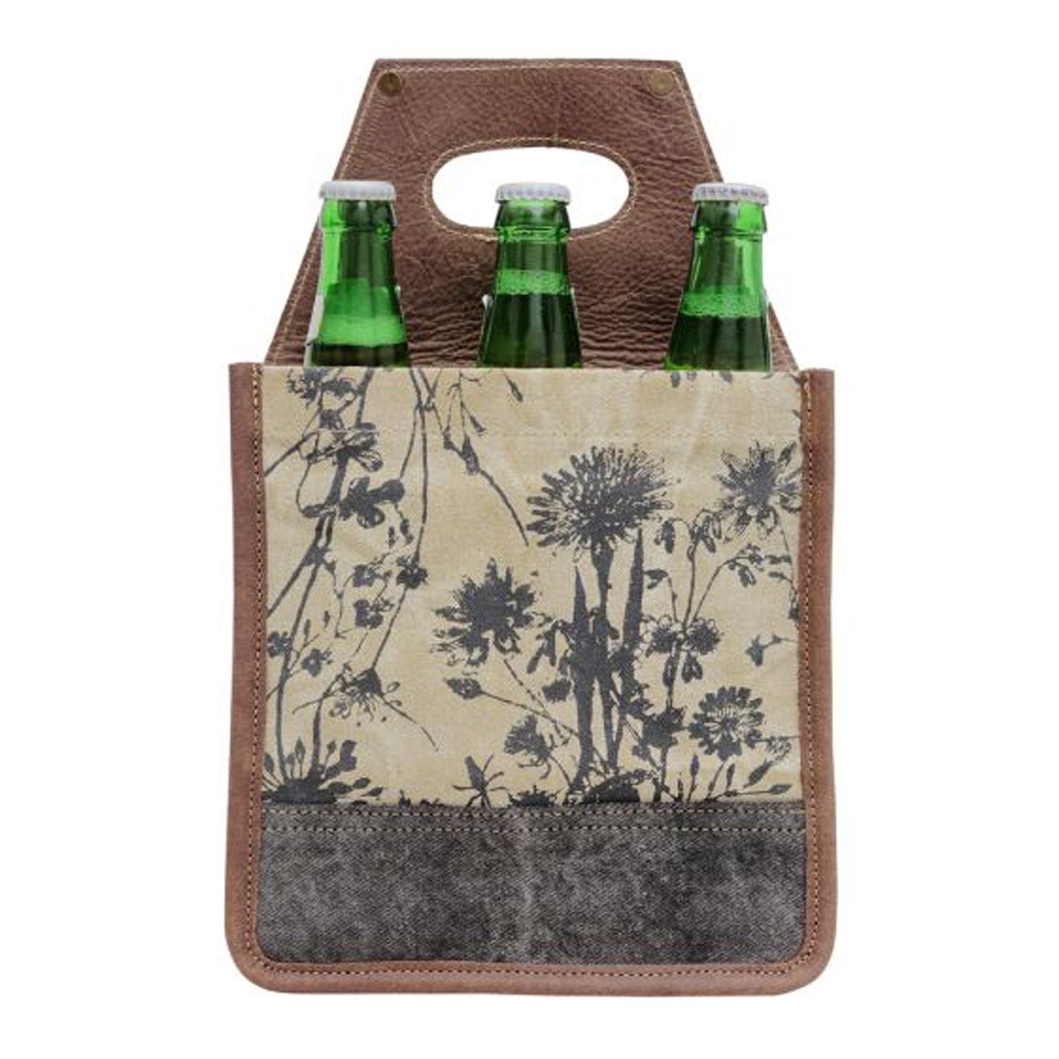 Peltz Shoes  Myra Bag Village 6 Pack Beer Caddy Taupe S-6410