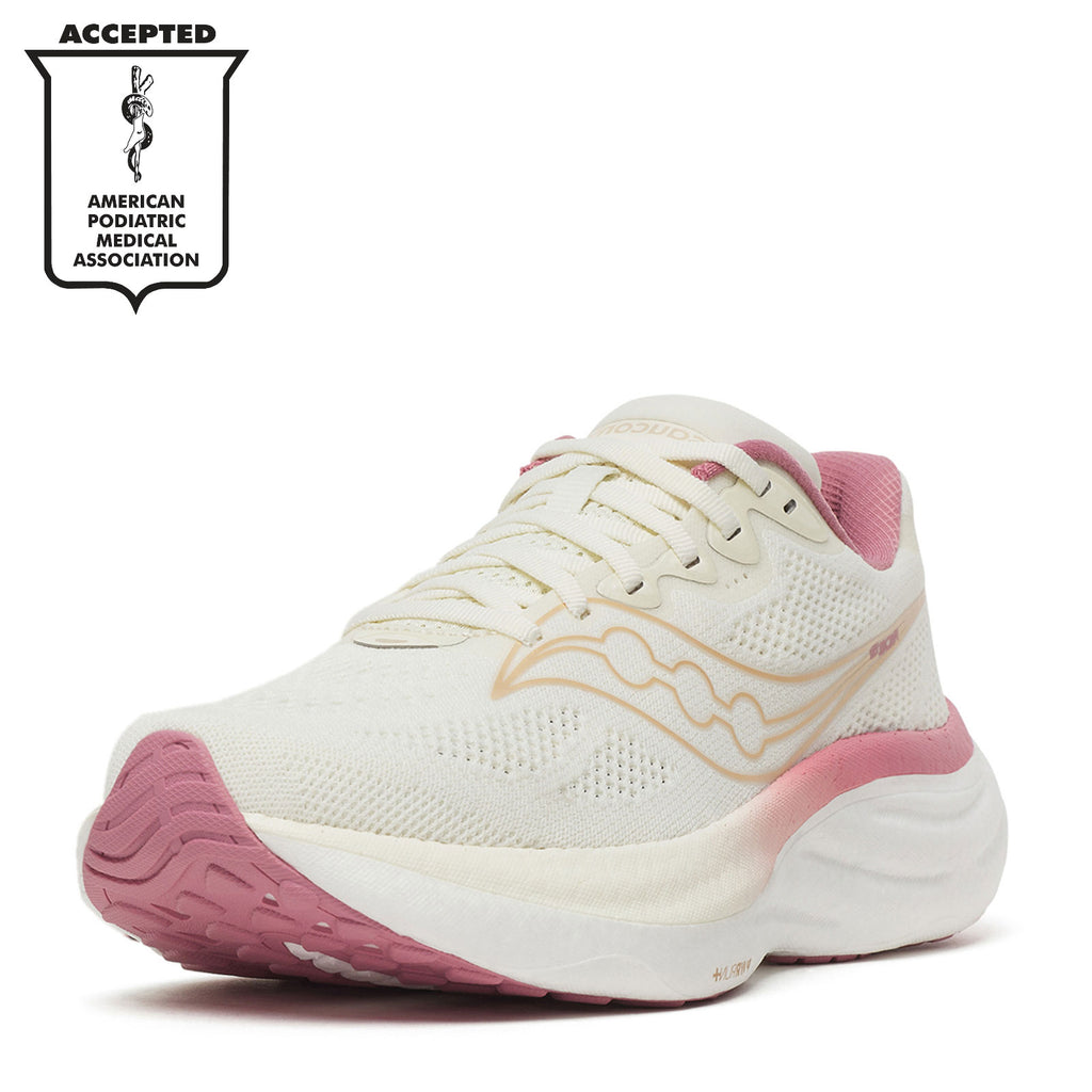 Women's Saucony Ride 19 Running Shoe VANILLA / MAUVE S11055-142