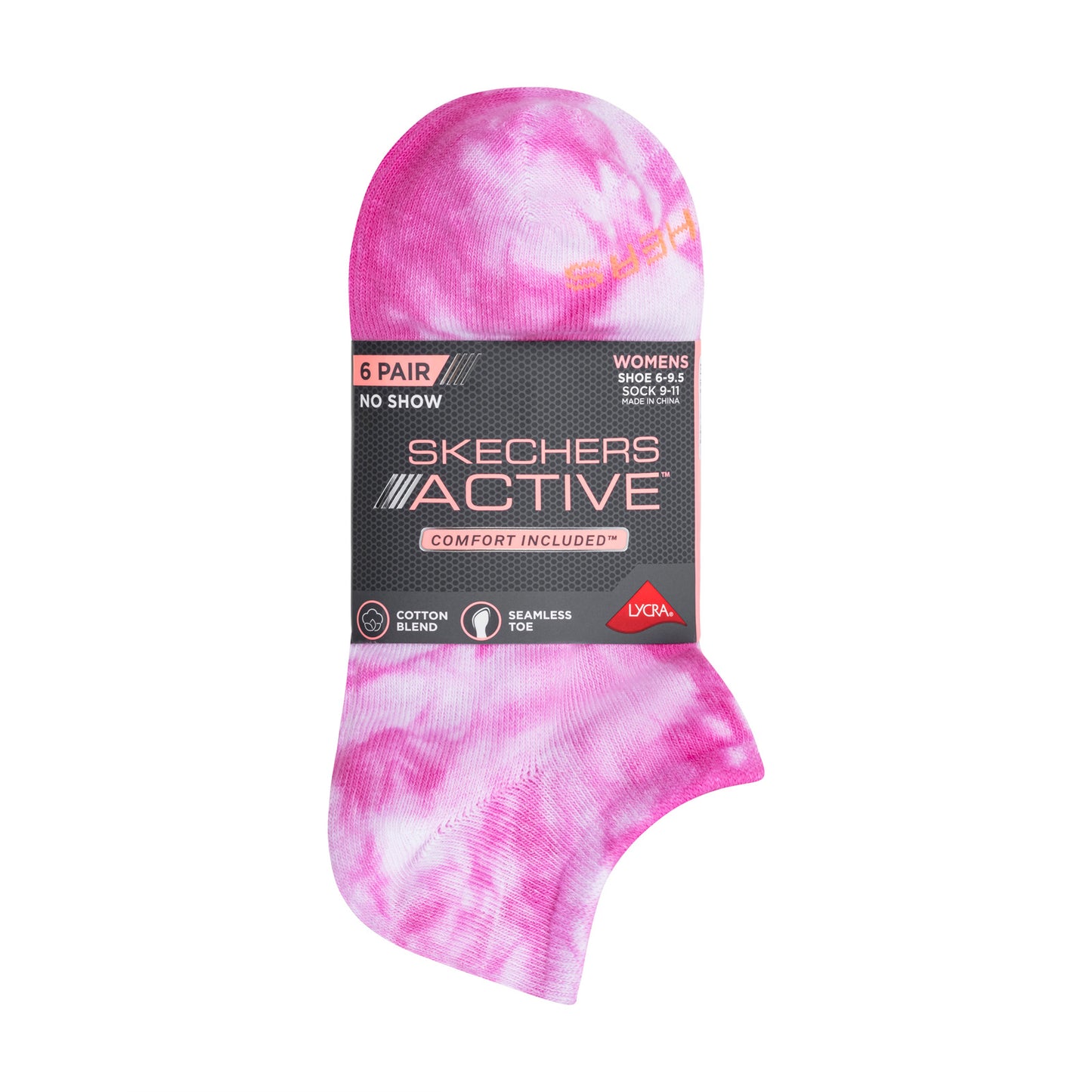 Peltz Shoes  Women’s Skechers No Show Socks – 6 Pair Tie Dye S116986-690