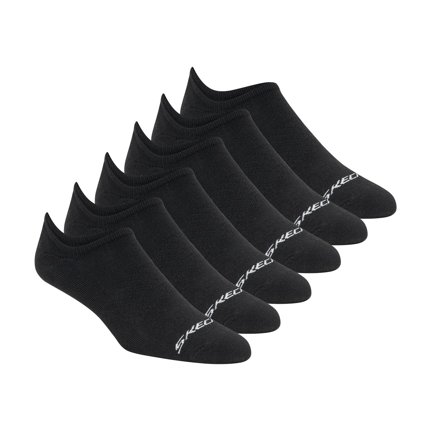 Peltz Shoes  Men’s Skechers Liner Socks – 6 Pair Black S117773-001