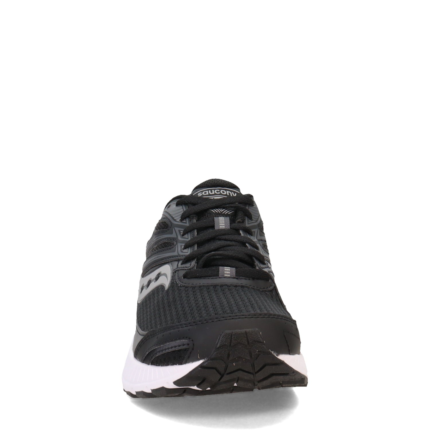 Peltz Shoes  Men's Saucony Cohesion 13 Running Shoe - Wide Width BLACK  WHITE S20560-1